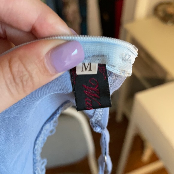 Lace Detail Baby blue Maxi Dress - Picture 5 of 5